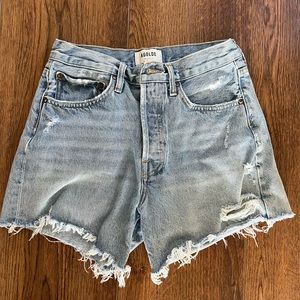 Agolde Parker long cut off shorts in swap meet.